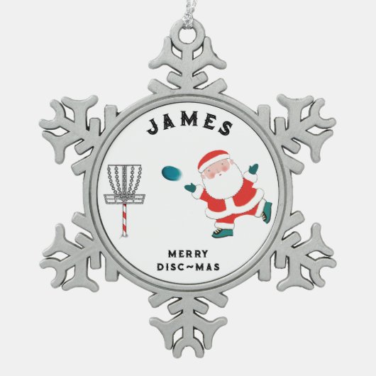 Disc Golf Holiday Gift Tin Sneeuwvlok Ornament (Voorkant)