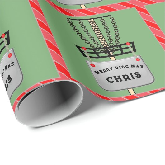 Disc Golf Holiday Gift Wrapping Paper Cadeaupapier (Rol Hoek)