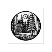 Disc Golf in de Bossen Retro Vibe Art Rubberstempel (Afrduk)