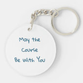 Disc Golf in de Bossen Retro Vibe Art Sleutelhanger (Achterkant)