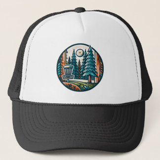 Disc Golf in de Bossen Retro Vibe Art Trucker Pet