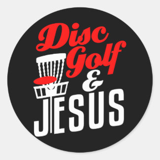 Disc Golf Jesus Christelijk Funny Golfing Golfer Ronde Sticker