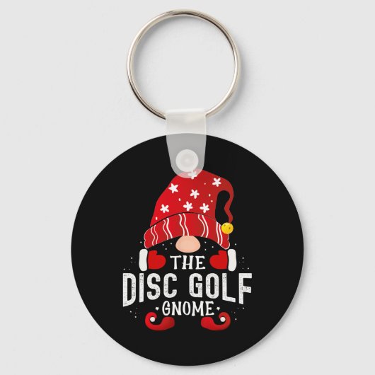 Disc Golf Kabouter bijpassende kerst Pjs voor fami Sleutelhanger (Voorkant)