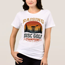 Disc Golf Kampioenen Opvoeden Retro Sunset Design Tri-Blend Shirt