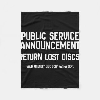 Disc Golf Karma Dept Geef Verloren Schijven Terug Fleece Deken
