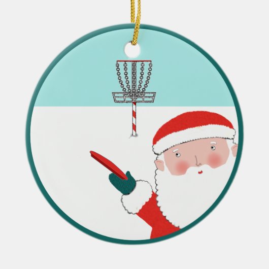 Disc Golf Kerstcadeau Keramisch Ornament (Voorkant)