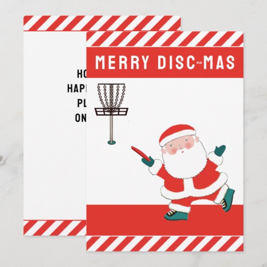 Disc Golf Kerstmis Feestdagenkaart (Voorkant / Achterkant)