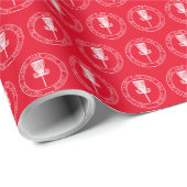 Disc Golf-kerstpapier - Rood en wit Cadeaupapier (Rol Hoek)