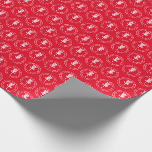 Disc Golf-kerstpapier - Rood en wit Cadeaupapier (Hoek)