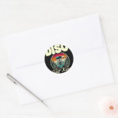 Disc Golf King Retro Bos Zonsondergang  Ronde Sticker (Envelop)