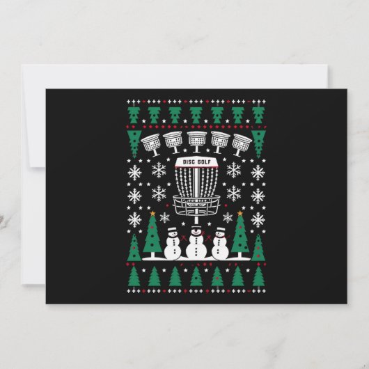 Disc Golf Lelijke Kersttrui Pyjama Cadeaus Feestdagenkaart (Voorkant)