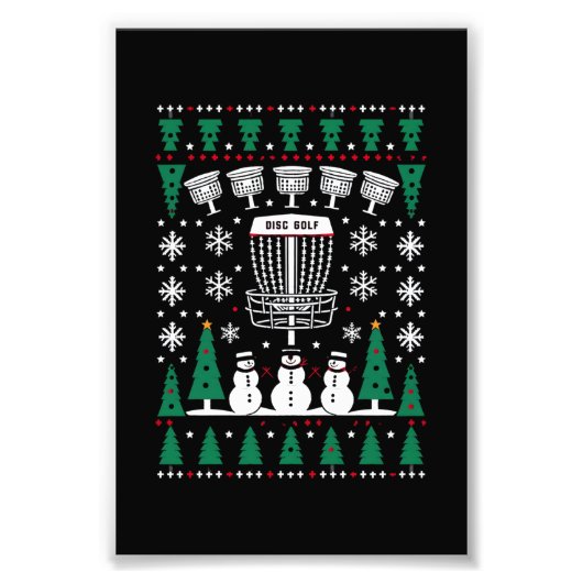Disc Golf Lelijke Kersttrui Pyjama Cadeaus Foto Afdruk (Voorkant)