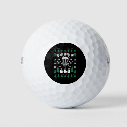 Disc Golf Lelijke Kersttrui Pyjama Cadeaus Golfballen (Voorkant)
