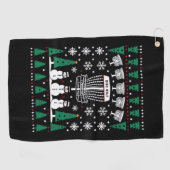 Disc Golf Lelijke Kersttrui Pyjama Cadeaus Golfhanddoek (Horizontaal)