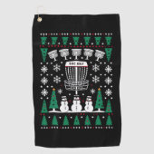 Disc Golf Lelijke Kersttrui Pyjama Cadeaus Golfhanddoek (Voorkant)