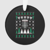 Disc Golf Lelijke Kersttrui Pyjama Cadeaus Ornament (voorkant)