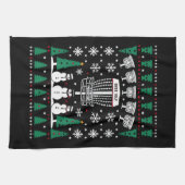 Disc Golf Lelijke Kersttrui Pyjama Cadeaus Theedoek (Horizontaal)