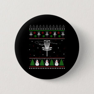 Disc Golf lelijke kersttrui pyjama cadeaus voor Ronde Button 5,7 Cm