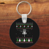 Disc Golf lelijke kersttrui pyjama cadeaus voor  Sleutelhanger (Voorkant)