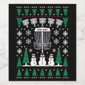 Disc Golf Lelijke Kersttrui Pyjama Cadeaus Wijn Etiket (Enkel label)