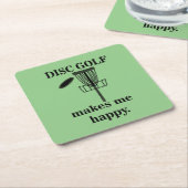 Disc Golf maakt me blij Disc Golf Kartonnen Onderzetters (Schuin)