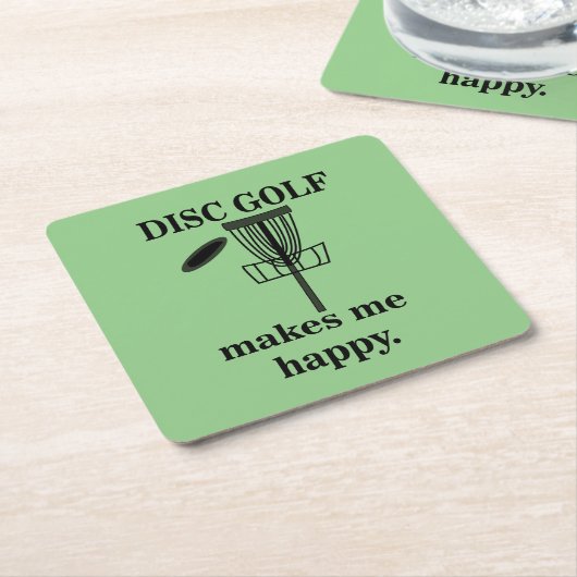 Disc Golf maakt me blij Disc Golf Kartonnen Onderzetters (Schuin)