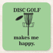Disc Golf maakt me blij Disc Golf Kartonnen Onderzetters (Voorkant)