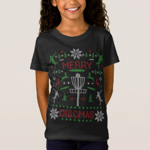 Disc Golf Merry Discmas Kerst Lelijk Sweater Gra T-shirt