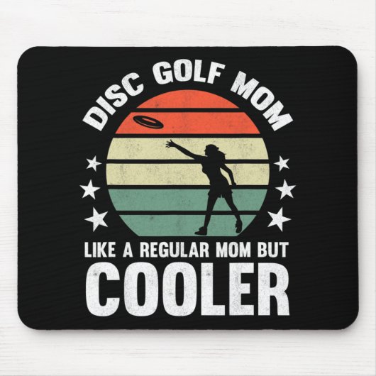 Disc Golf Moeder Disc Golfende Moeder Frisbee Golf Muismat (Voorkant)