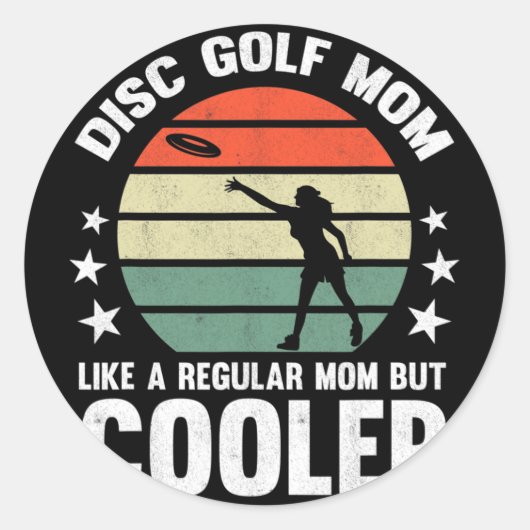 Disc Golf Moeder Disc Golfende Moeder Frisbee Golf Ronde Sticker (Voorkant)