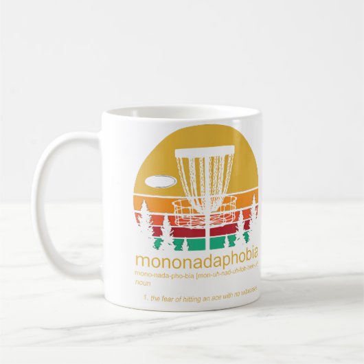 Disc Golf Mononadaphobia Grappige Disk Golf Koffiemok (Links)