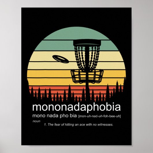 Disc Golf Mononadaphobia Grappige Disk Golf Poster (Voorkant)