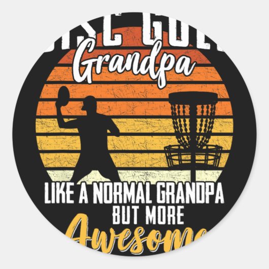 Disc Golf Opa Disc Golfen Frisbee Disc Golf F Ronde Sticker (Voorkant)