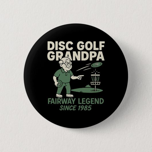 Disc Golf Opa Fairway Legende Sinds 1985  Ronde Button 5,7 Cm (Voorkant)