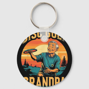 Disc Golf Opa – Grappig Retro Sportontwerp Voor Sleutelhanger