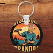 Disc Golf Opa – Grappig Retro Sportontwerp Voor Sleutelhanger (Voorkant)