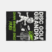 Disc Golf Opa Ketting Nger Sinds 1985 Tee Fleece Deken (Voorkant (Horizontaal))