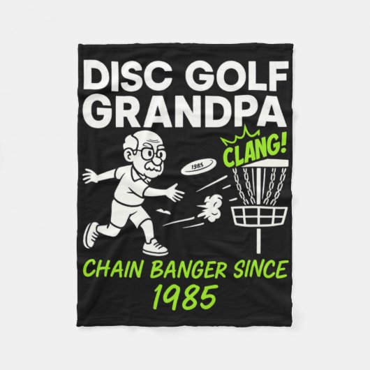 Disc Golf Opa Ketting Nger Sinds 1985 Tee Fleece Deken (Voorkant)