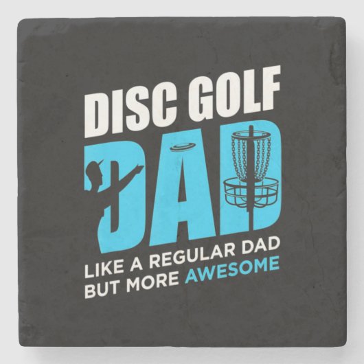 Disc Golf papa Stenen Onderzetter (Voorkant)
