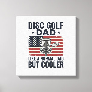 Disc Golf Papa Vintage Vlag Grappig Shirt Ontwerp_ Canvas Afdruk