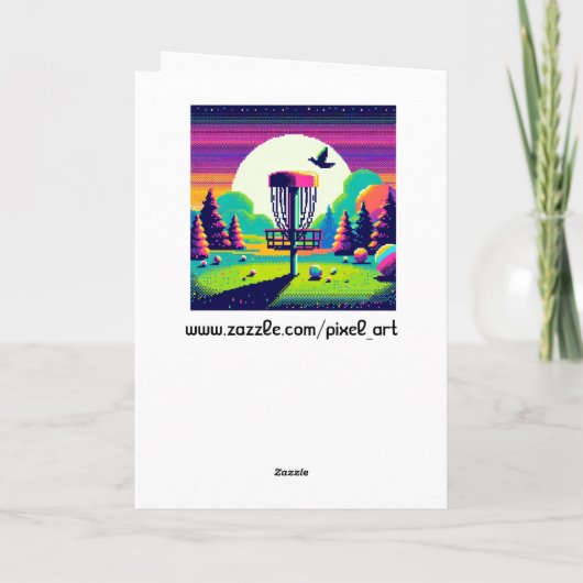 Disc Golf Pin Pixel Art Verjaardag Kaart (Achterkant)