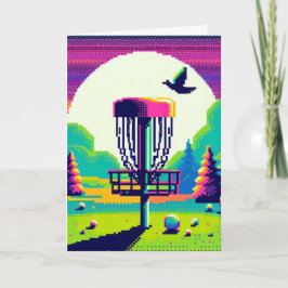 Disc Golf Pin Pixel Art Verjaardag Kaart