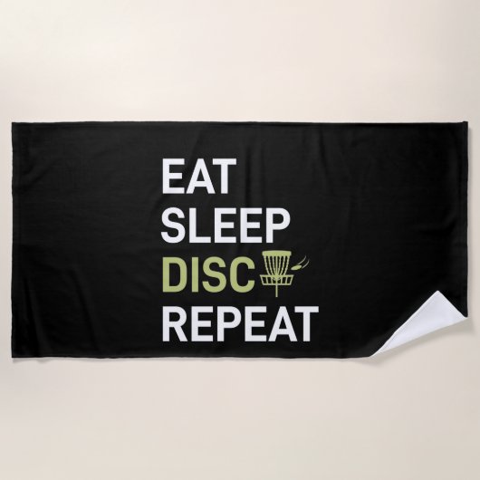 Disc Golf Player | Eat Sleep Disc Golf Repeat Strandlaken (Voorkant)