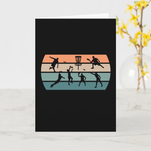 Disc Golf Player Retro Kaart (Gele Bloem)