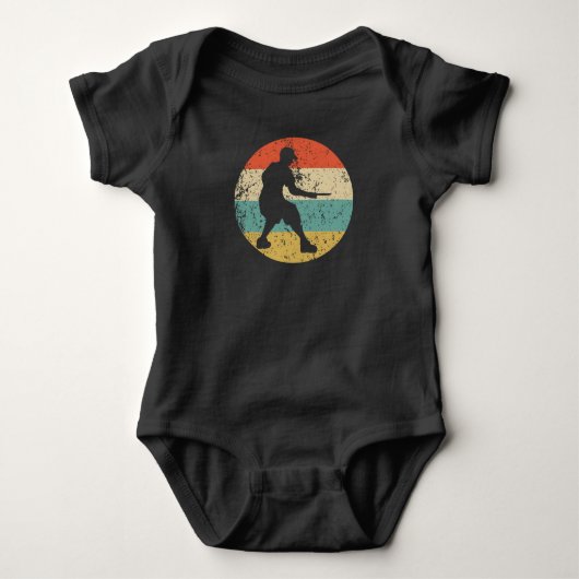 Disc Golf Player Silhouette Retro Sport Romper (Voorkant)
