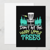 Disc Golf Raakt De Gelukkige Kleine Bomen Kaart (Voorkant / Achterkant)