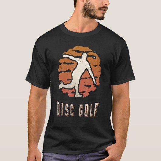 Disc Golf  Retro Classic Sunset Sport T-shirt (Voorkant)