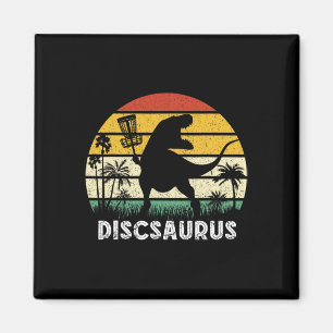 Disc Golf Retro Dinosaur Disc Golf Speler Frolf Fl Magneet