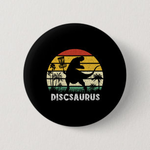 Disc Golf Retro Dinosaur Disc Golf Speler Frolf Fl Ronde Button 5,7 Cm
