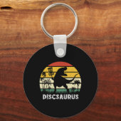 Disc Golf Retro Dinosaur Disc Golf Speler Frolf Fl Sleutelhanger (Voorkant)